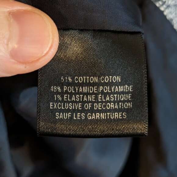 Lafayette 148 Navy Blue Sheath Dress Black White Textured Tweed Knit - Size 6 - Picture 11 of 14